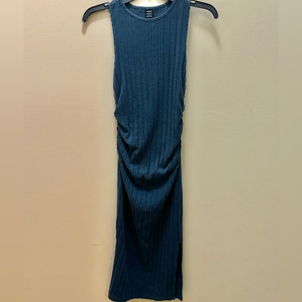 2 Pc Shein Ezwear Solid Ruched Split Thigh Ribbed… - image 4